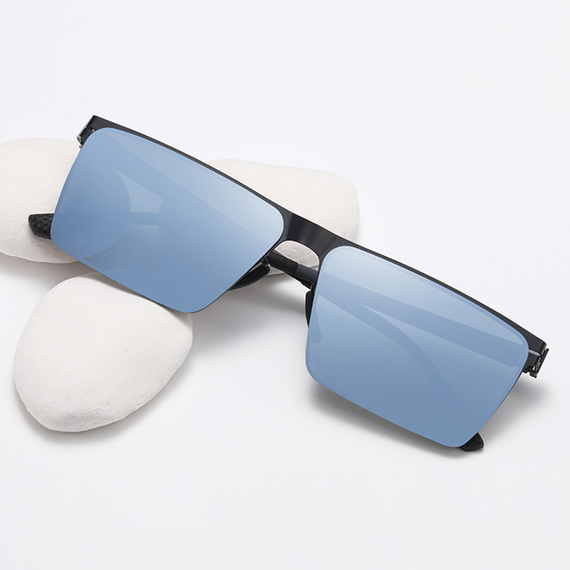 Vintage Men Sunglasses Rectangular Polarized Nylon Lens Outdoor Sports Driving Glasses Fashion Eyewear 8807